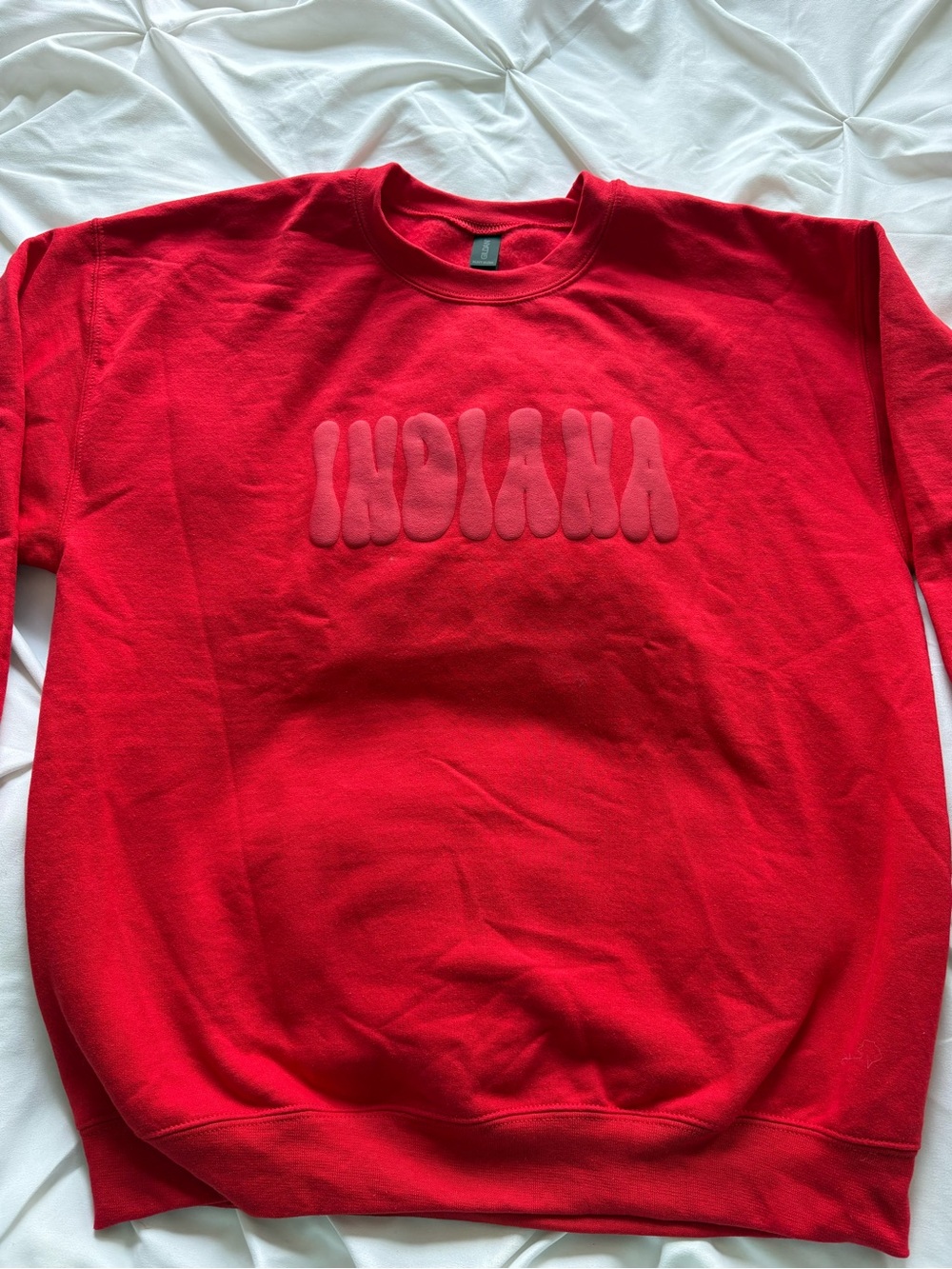 Red 'Indiana' Crewneck Sweatshirt Women’s Size Large